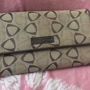 Liz Claiborne Tan and Brown Patterned Wallet